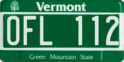 VT license plate OFL112