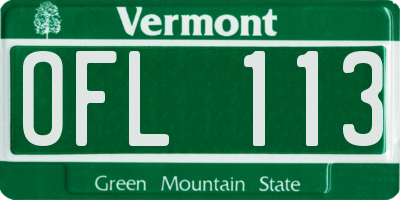 VT license plate OFL113