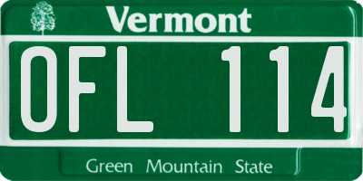 VT license plate OFL114