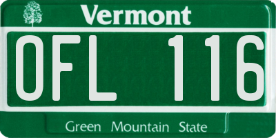VT license plate OFL116