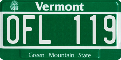 VT license plate OFL119
