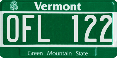 VT license plate OFL122