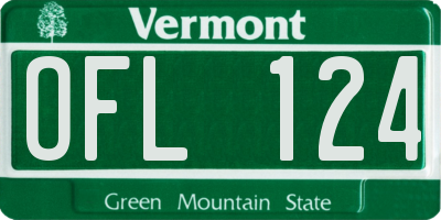 VT license plate OFL124