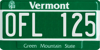 VT license plate OFL125