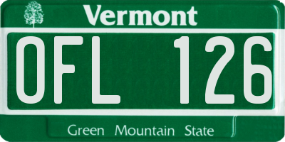 VT license plate OFL126