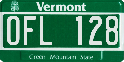 VT license plate OFL128