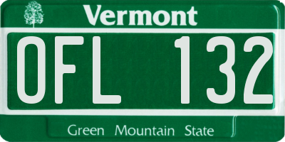 VT license plate OFL132
