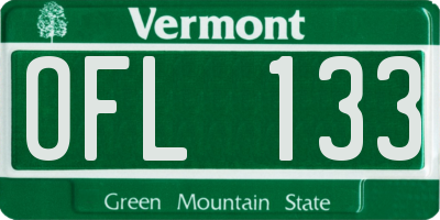 VT license plate OFL133