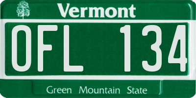 VT license plate OFL134