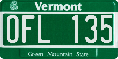 VT license plate OFL135