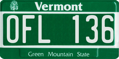 VT license plate OFL136