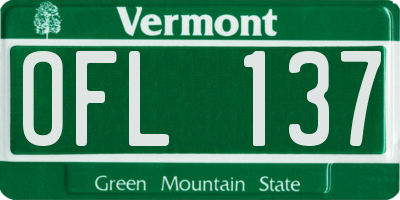 VT license plate OFL137