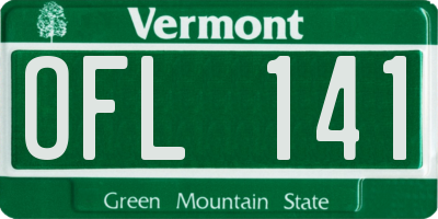 VT license plate OFL141