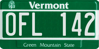 VT license plate OFL142