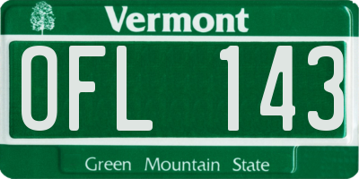 VT license plate OFL143