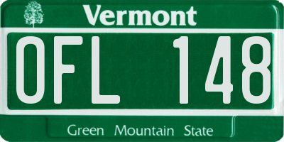 VT license plate OFL148