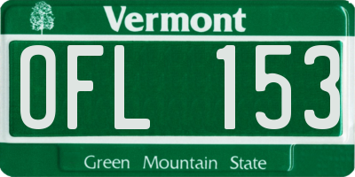 VT license plate OFL153