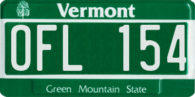 VT license plate OFL154