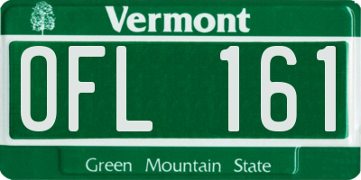 VT license plate OFL161