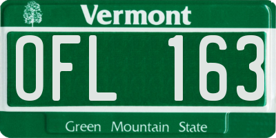 VT license plate OFL163
