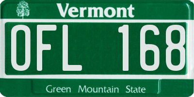 VT license plate OFL168