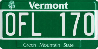 VT license plate OFL170
