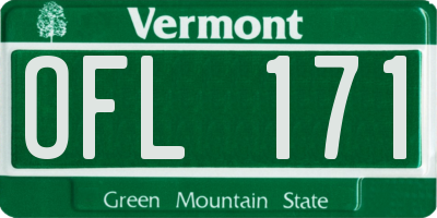 VT license plate OFL171