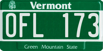 VT license plate OFL173