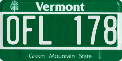 VT license plate OFL178