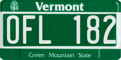 VT license plate OFL182
