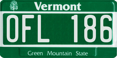 VT license plate OFL186