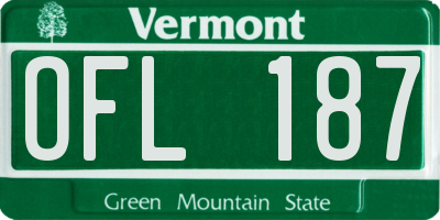 VT license plate OFL187