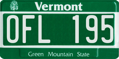 VT license plate OFL195