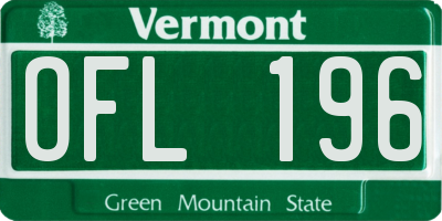 VT license plate OFL196
