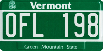 VT license plate OFL198