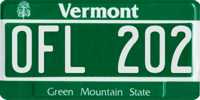 VT license plate OFL202