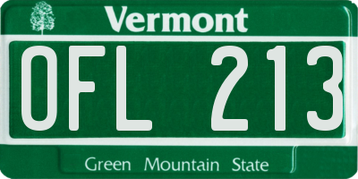 VT license plate OFL213