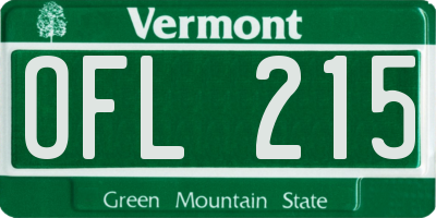 VT license plate OFL215