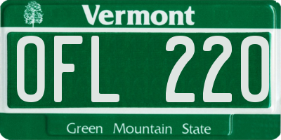 VT license plate OFL220