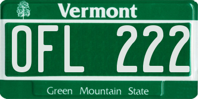 VT license plate OFL222