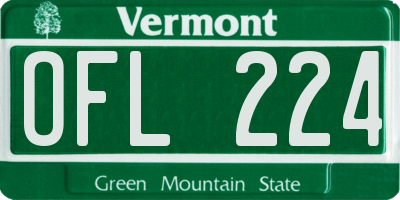 VT license plate OFL224