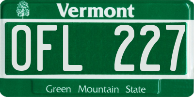 VT license plate OFL227