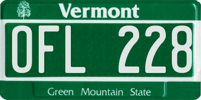 VT license plate OFL228