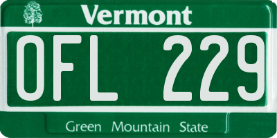 VT license plate OFL229