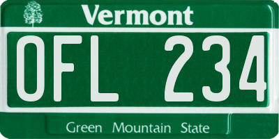 VT license plate OFL234