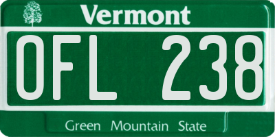 VT license plate OFL238