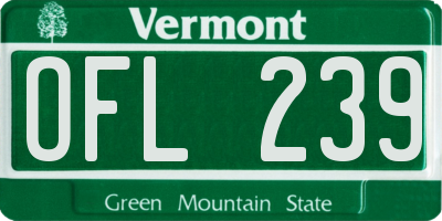 VT license plate OFL239
