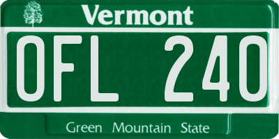 VT license plate OFL240