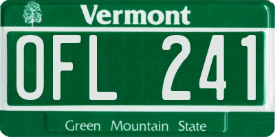VT license plate OFL241