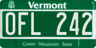 VT license plate OFL242